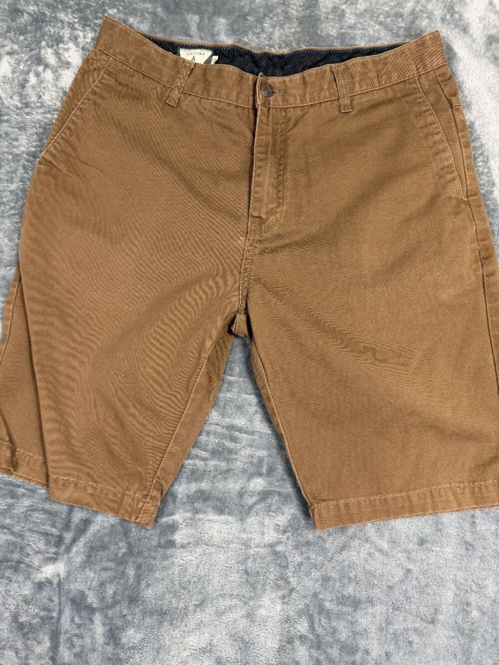 Volcom Mens Brown Chino Shorts With Back Welt Pockets Size 33